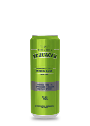 Tehuacán Brillante Sparkling Mineral Water Lime (12oz) Can – 24 Pack