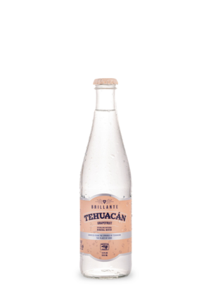 Tehuacán Brillante Sparkling Mineral Water Grapefruit (12oz) Glass – 12 Pack