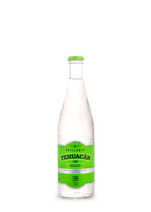 Tehuacán Brillante Sparkling Mineral Water Lime (12oz) Glass – 12 Pack